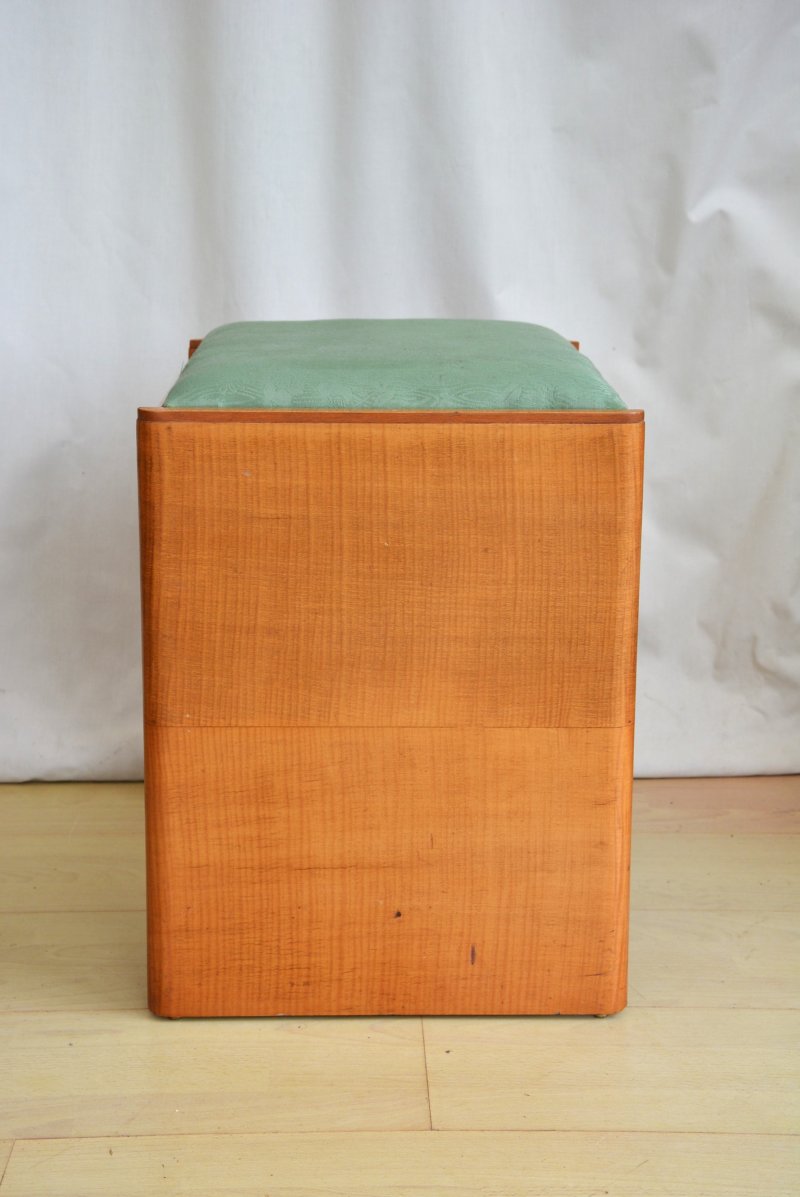 English Art Deco Sycamore Dressing Table Stool - Image 6